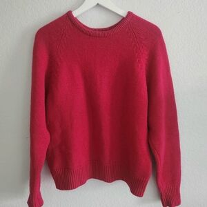 L.L. Bean Women's Crewneck Sweater in Vibrant Pink